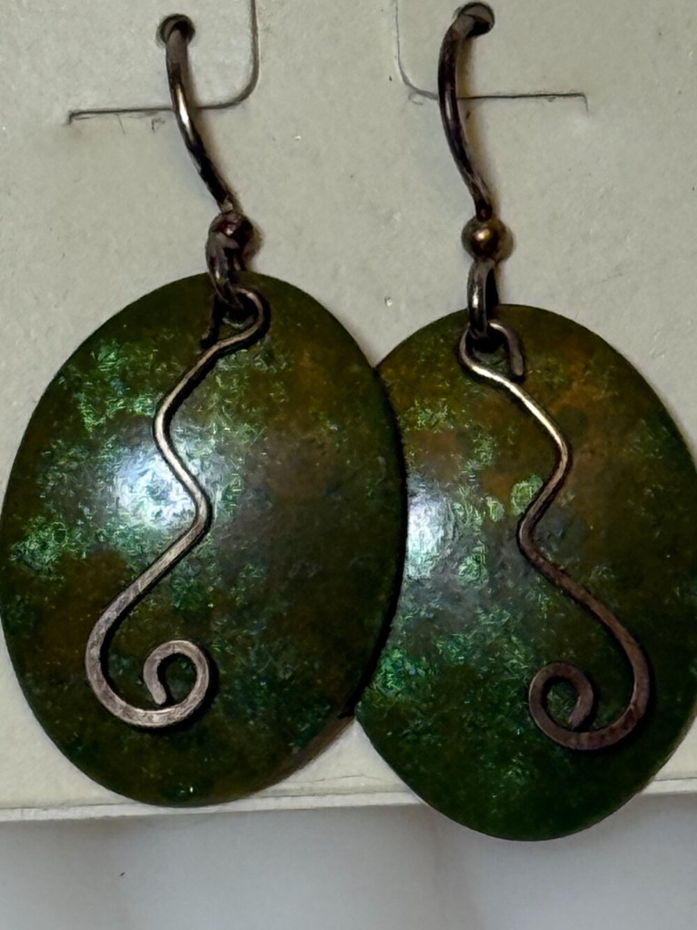 Jody Coyote for Macy’s Green Wired Metallic Earrings Sterling Silver Ear Wire